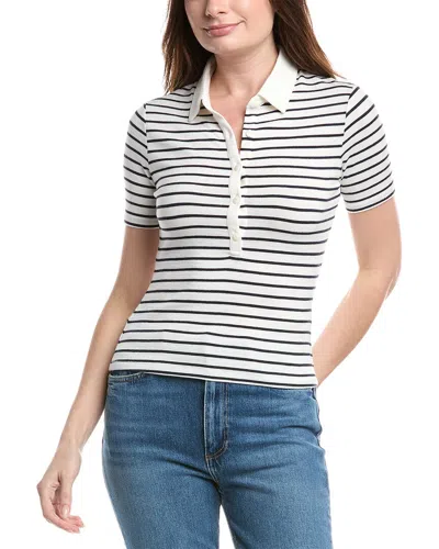 Rag & Bone The Knit Button Polo Shirt In White