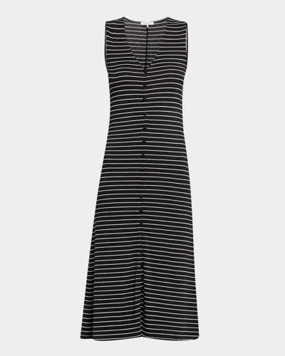 Rag & Bone The Knit Button Tank Dress In Black