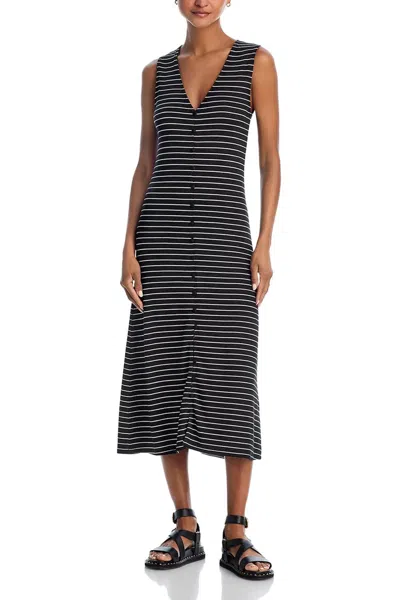 Rag & Bone The Knit Button Tank Dress In Black Multi