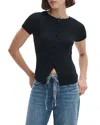 Rag & Bone The Knit Button T-shirt In Black