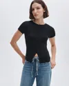 Rag & Bone The Knit Button T-shirt In Black