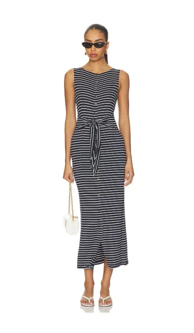 Rag & Bone The Knit Button Tie Stripe Dress
