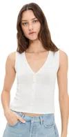 Rag & Bone The Knit Button Up Tank Chalk