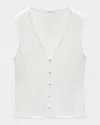 Rag & Bone The Knit Button-up Tank Top In Gray