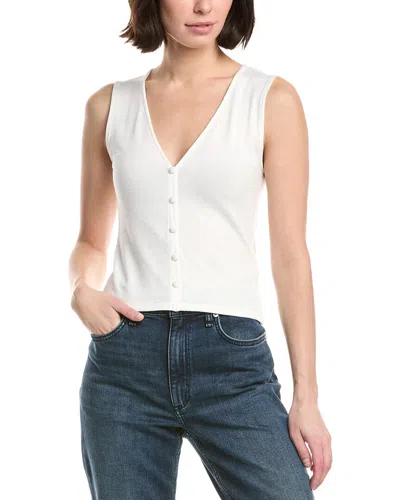 Rag & Bone The Knit Button-up Tank In White