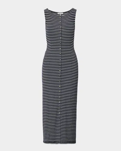Rag & Bone The Knit Button-front Dress In Blue