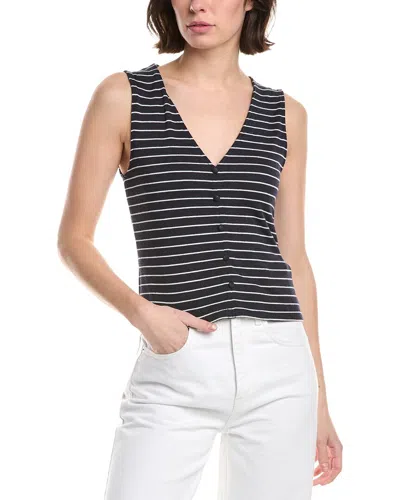 Rag & Bone The Knit Button-up Tank In Black