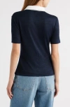 Rag & Bone The Knit Button Short Sleeve Polo Navy Multi