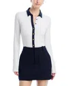 Rag & Bone Contrast Trim Rib Button-up Shirt In White