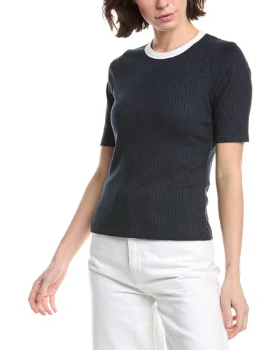 Rag & Bone The Knit Contrast Ringer T-shirt In Blue