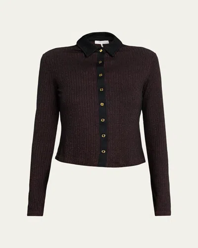 Rag & Bone The Knit Contrast Top In Brown