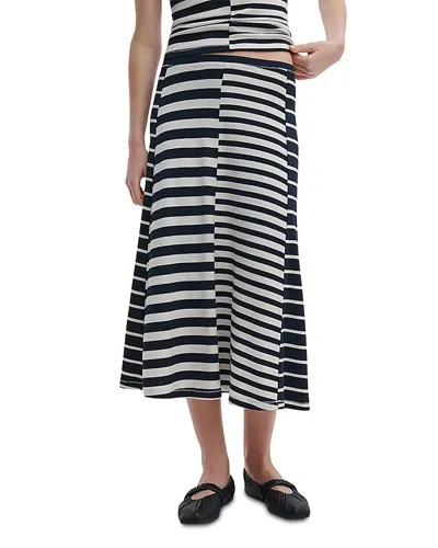 Rag & Bone The Knit Mixed Stripe Skirt In Multi