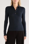 Rag & Bone The Knit Rib Polo In Black