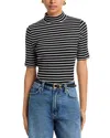Rag & Bone The Knit Ribbed Turtleneck Tee In Multi