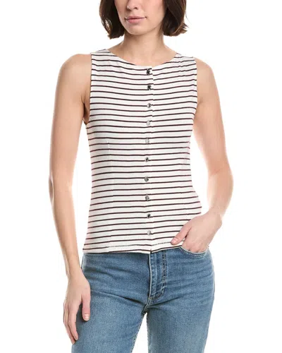 Rag & Bone The Knit Stripe Boat Neck Tank In White
