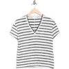 Rag & Bone The Knit Stripe V-neck T-shirt In Multi
