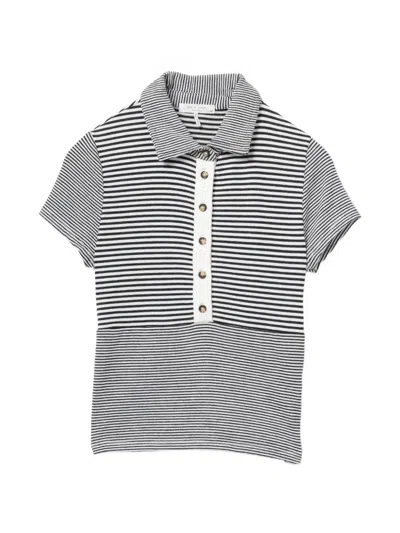 Rag & Bone The Knit Striped Polo Shirt In Neutral