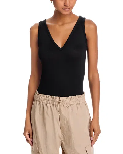 Rag & Bone The Knit V Neck Tank In Black