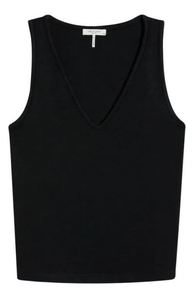 Rag & Bone The Knit V-neck Tank In Black
