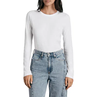 Rag & Bone Icon Luca Slim Long Sleeve Tee In White