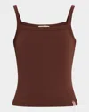 Rag & Bone The Slub Square-neck Tank Top In Brown