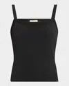 Rag & Bone The Slub Square-neck Tank Top In Black