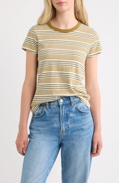 Rag & Bone The Slub Stripe Cotton T-shirt In Multi