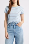 Rag & Bone The Slub Striped Tee In Blue
