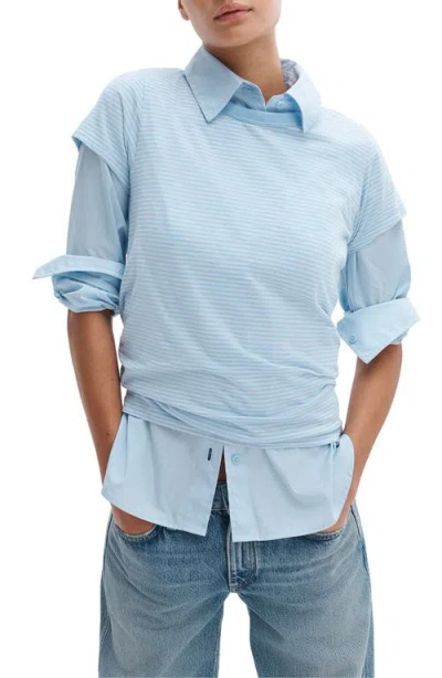 Rag & Bone The Slub Stripe T-shirt In Blue