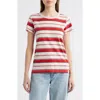 Rag & Bone The Slub Stripe T-shirt In Pink
