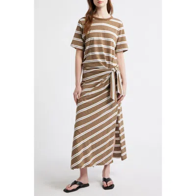 Rag & Bone The Slub Stripe T-shirt Maxi Dress In Brown