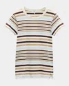 Rag & Bone The Slub Stripe T-shirt In Brown