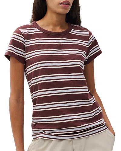Rag & Bone The Slub Stripe T-shirt In Brown