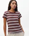 Rag & Bone The Slub Striped Tee In Brown