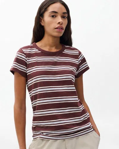 Rag & Bone The Slub Striped Tee In Brown