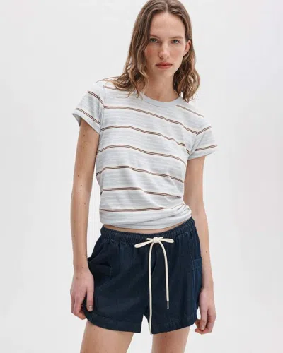 Rag & Bone The Slub Striped Tee In Gray