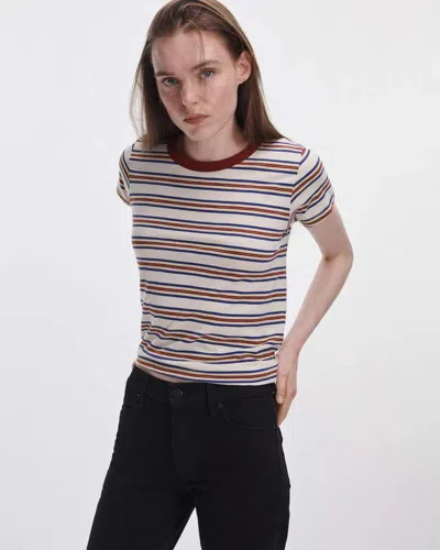Rag & Bone The Slub Striped Tee In Multi