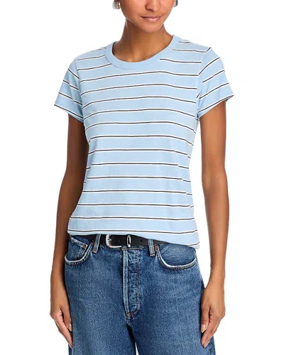 Rag & Bone The Slub Stripe T-shirt In Blue