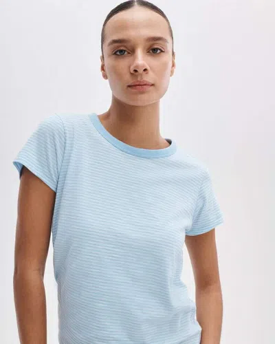 Rag & Bone The Slub Striped Tee In Blue