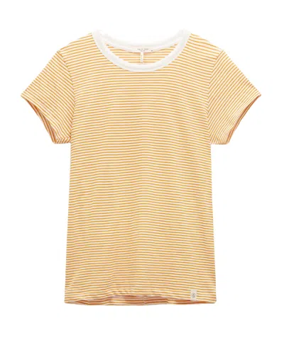 Rag & Bone The Slub Striped Tee In Pink