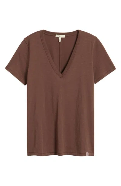 Rag & Bone The Slub V-neck T-shirt In Brown