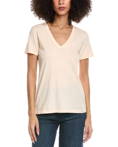 Rag & Bone The Slub V-neck Top In Orange