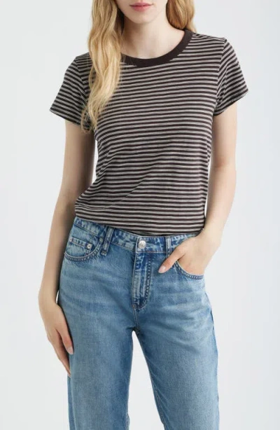 Rag & Bone The Stripe Organic Pima Cotton Slub T-shirt In Multi