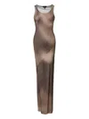 Rag & Bone Daisy Printed Satin Maxi Dress In Brown