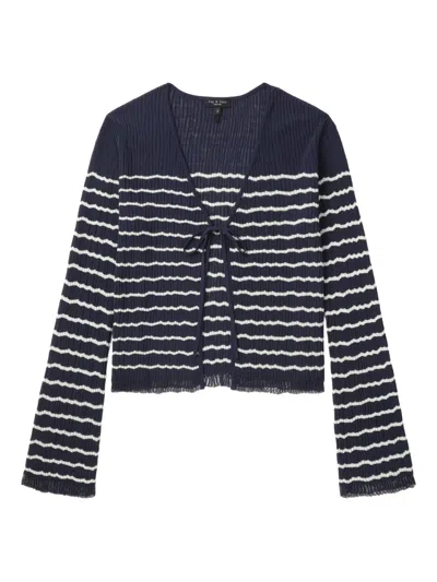 RAG & BONE TIE-FRONT STRIPED CARDIGAN