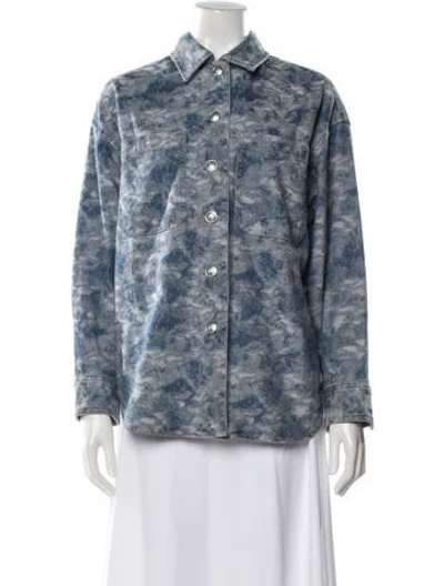 Pre-owned Rag & Bone Tie-dye Print Denim Jacket In Blue