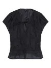Rag & Bone Ties Smocked Top In Black