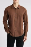 Rag & Bone Tomlin Cotton Dobby Button-up Shirt In Clay