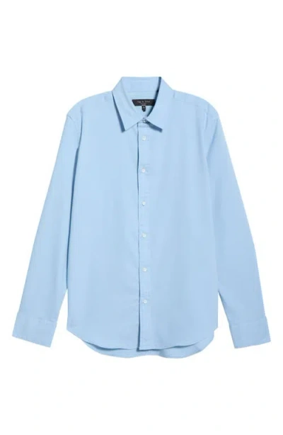 Rag & Bone Tomlin Cotton Dobby Button-up Shirt In Blue
