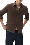 Rag & Bone Tomlin Cotton Dobby Button-up Shirt In Brown
